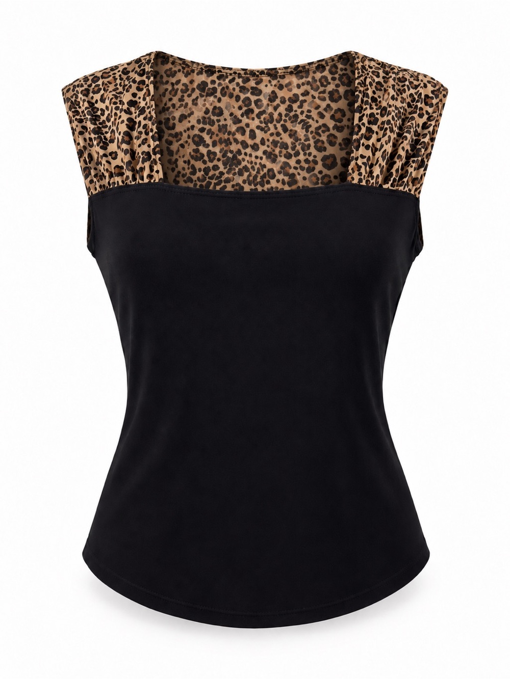 Vintage Susan Lawrence Black Leopard Mesh Top
